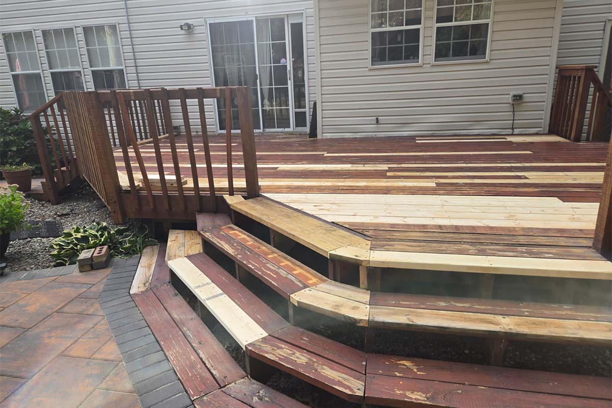 Damaged wooden deck in Waldorf